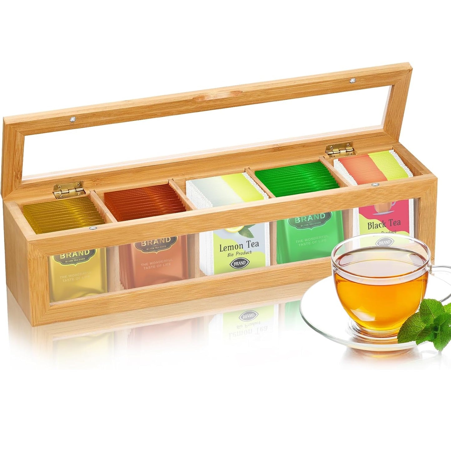 Bamboo Tea Bag Organizer