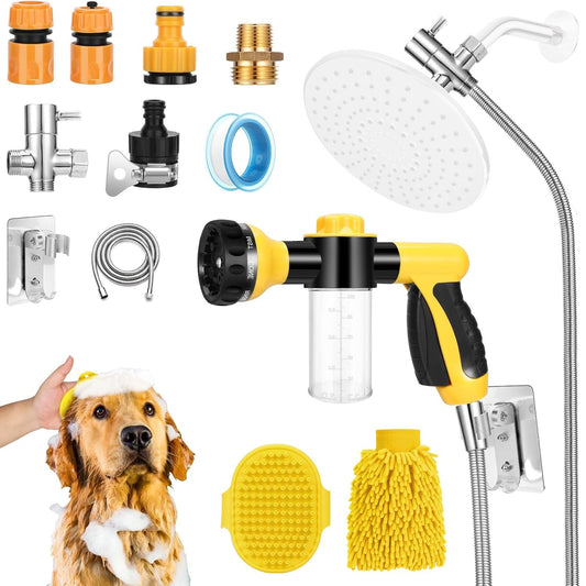 Dog Wash Hose Attachment in Yellow