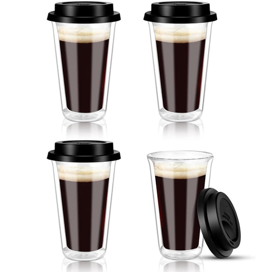 Glass Coffee Mugs with Lids