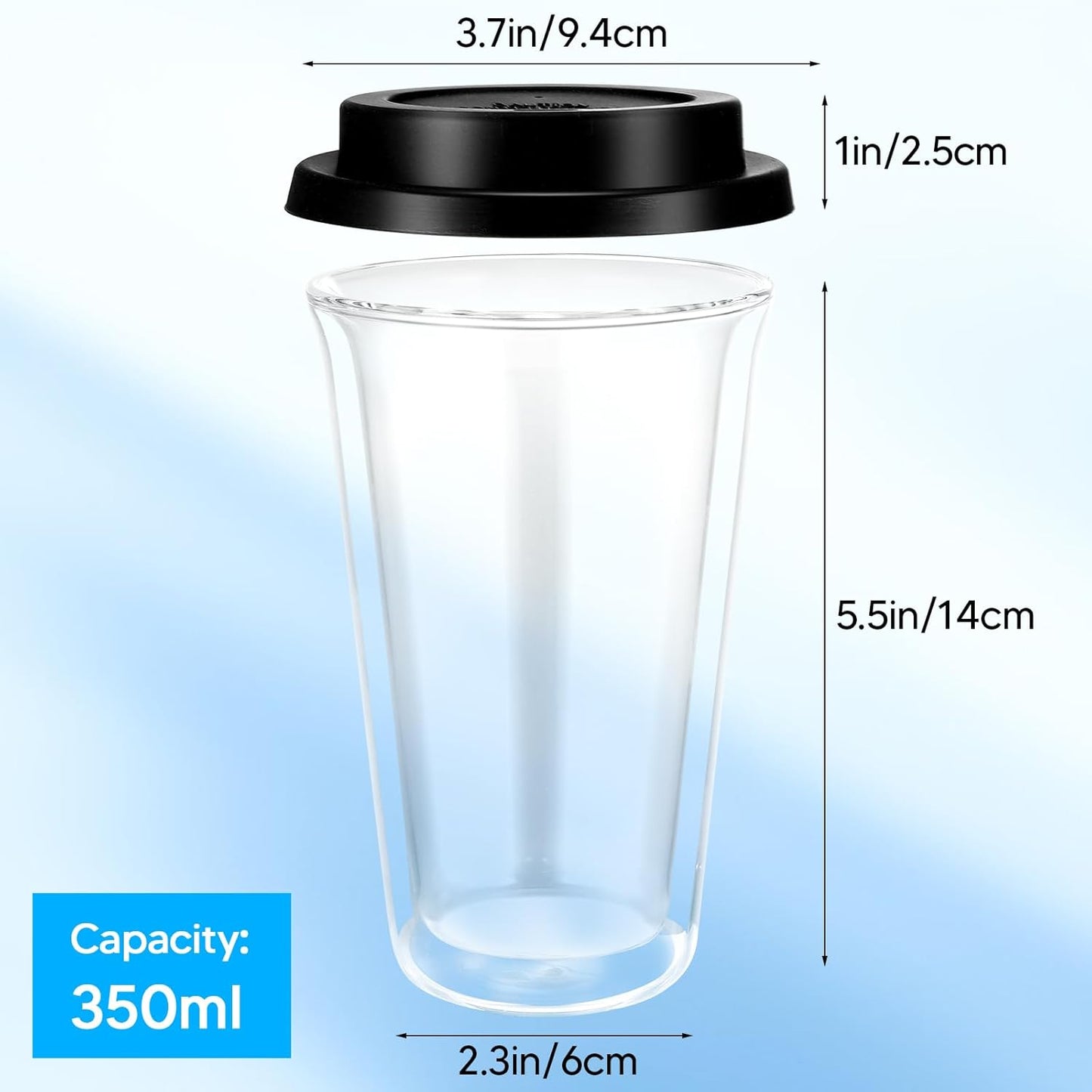 Glass Coffee Mugs with Lids