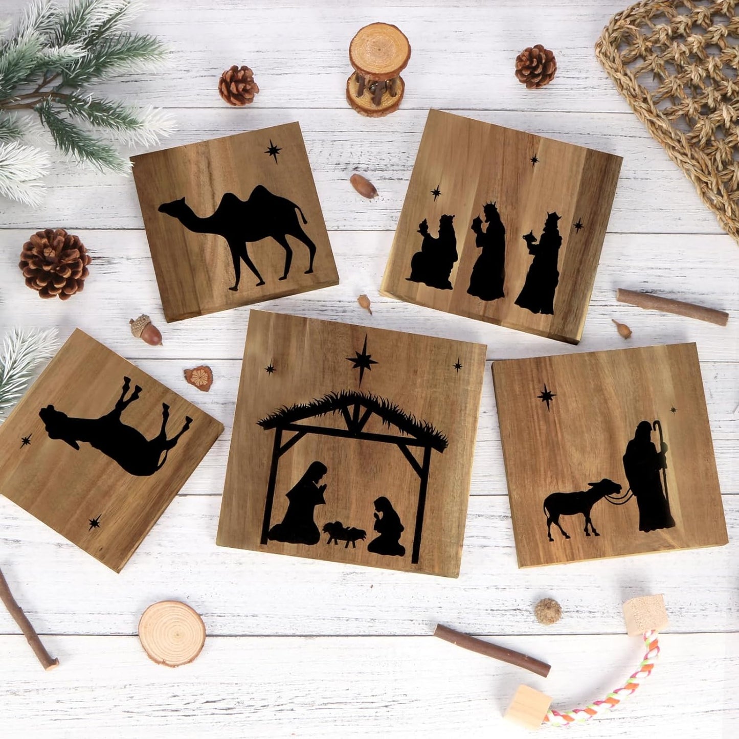 Nativity Scene Wooden Wall Decoration