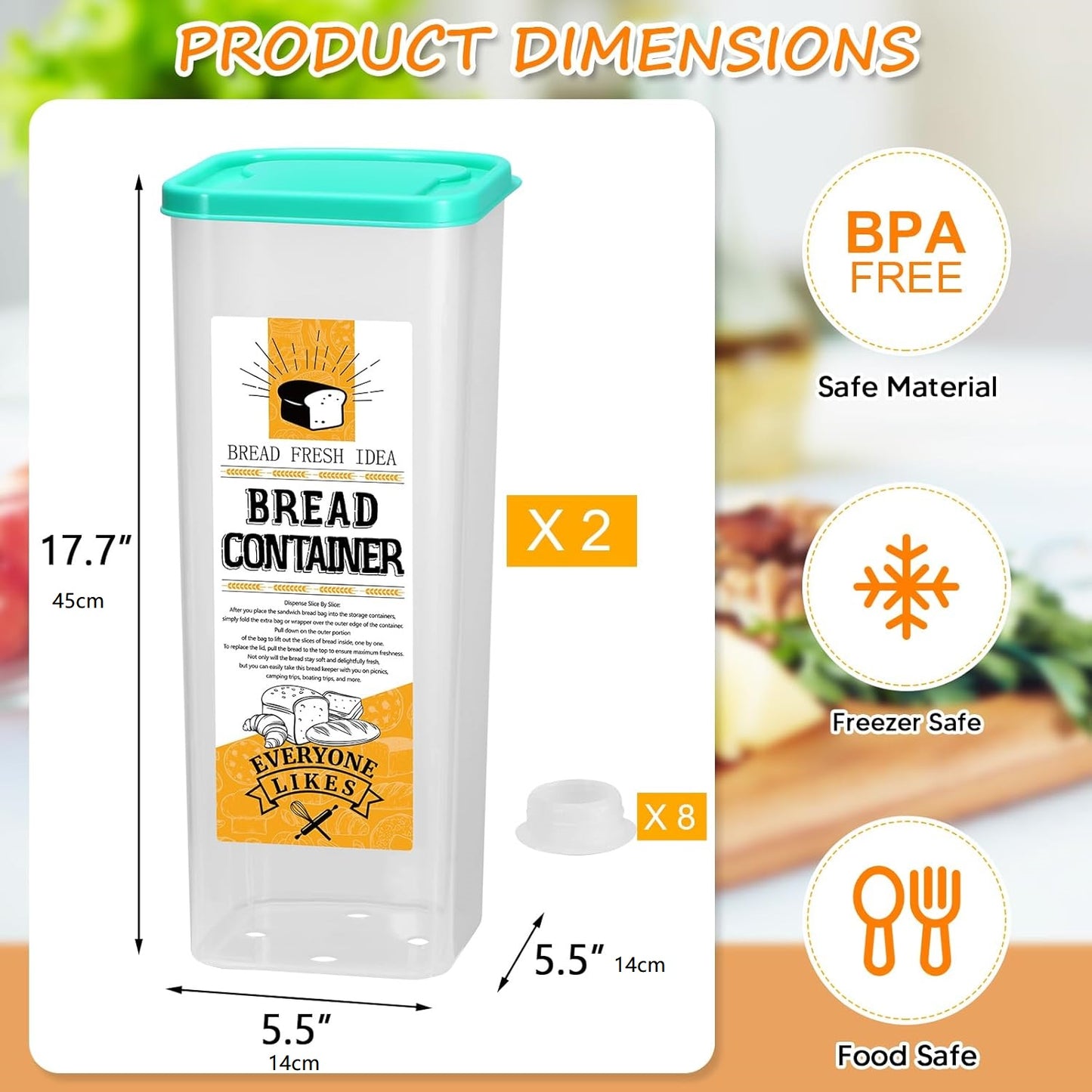 Bread Container with Green Lid