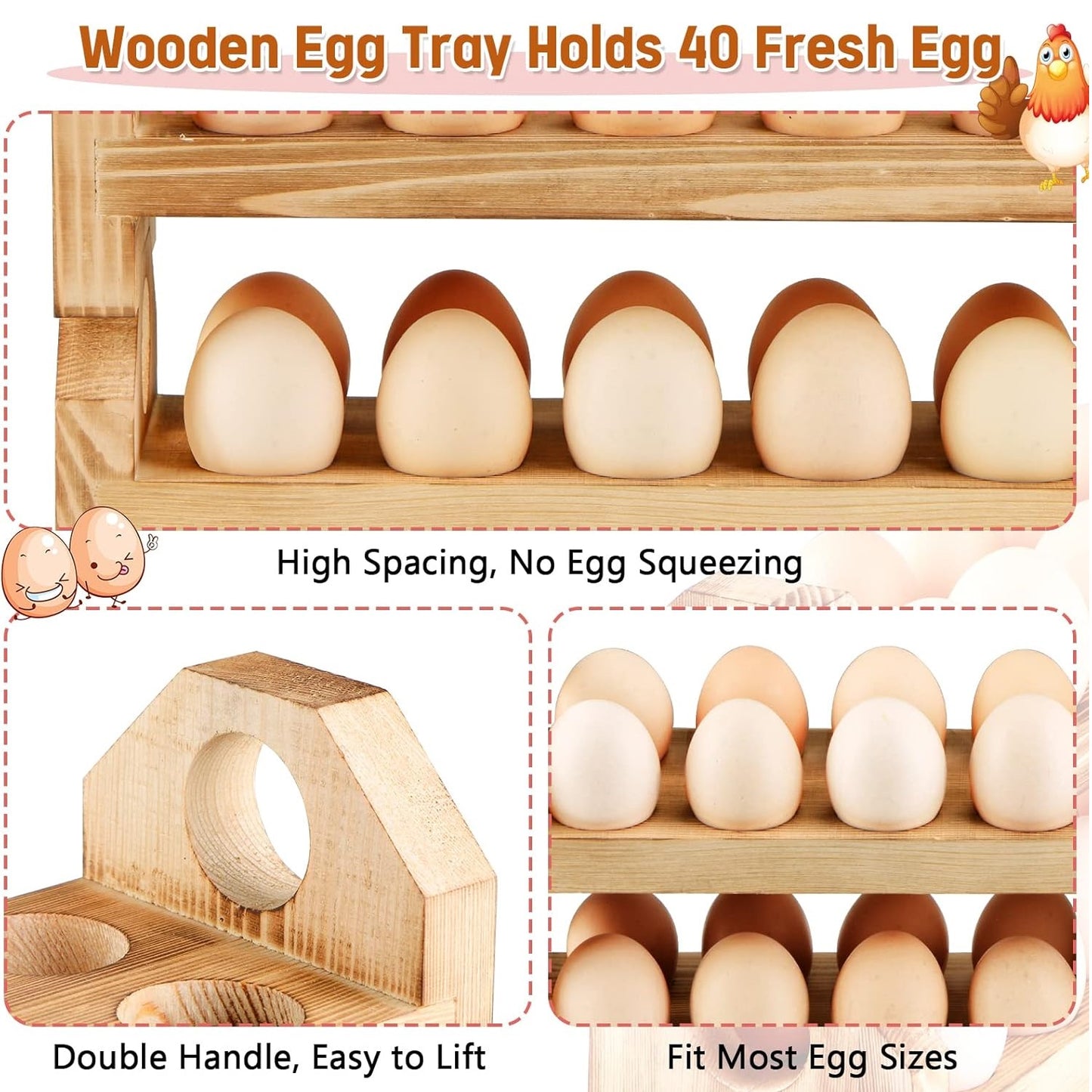 Wooden Egg Holder Countertop