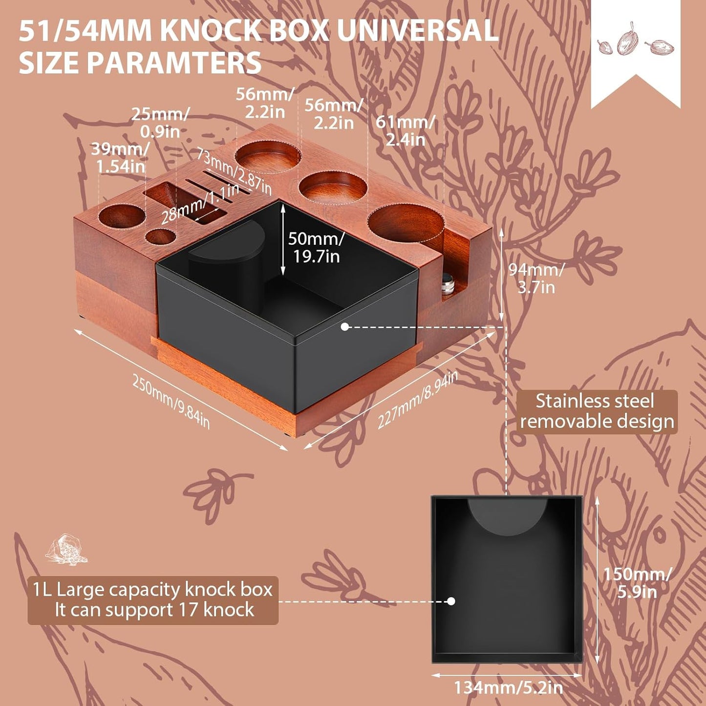 Espresso Knock Box and Tamp Station