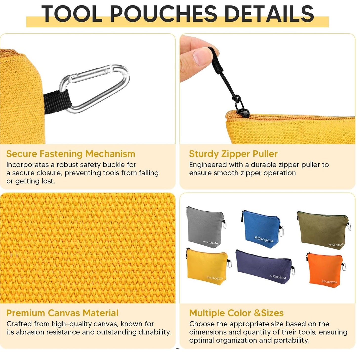 Tool Pouches with Zipper