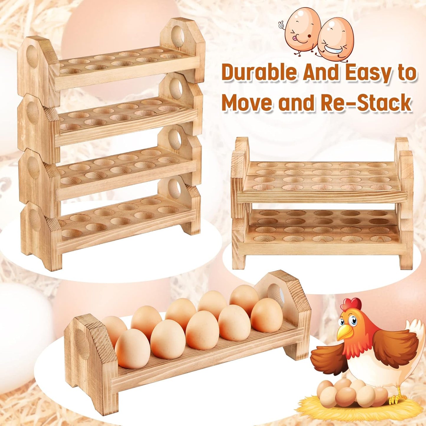 Wooden Egg Holder Countertop