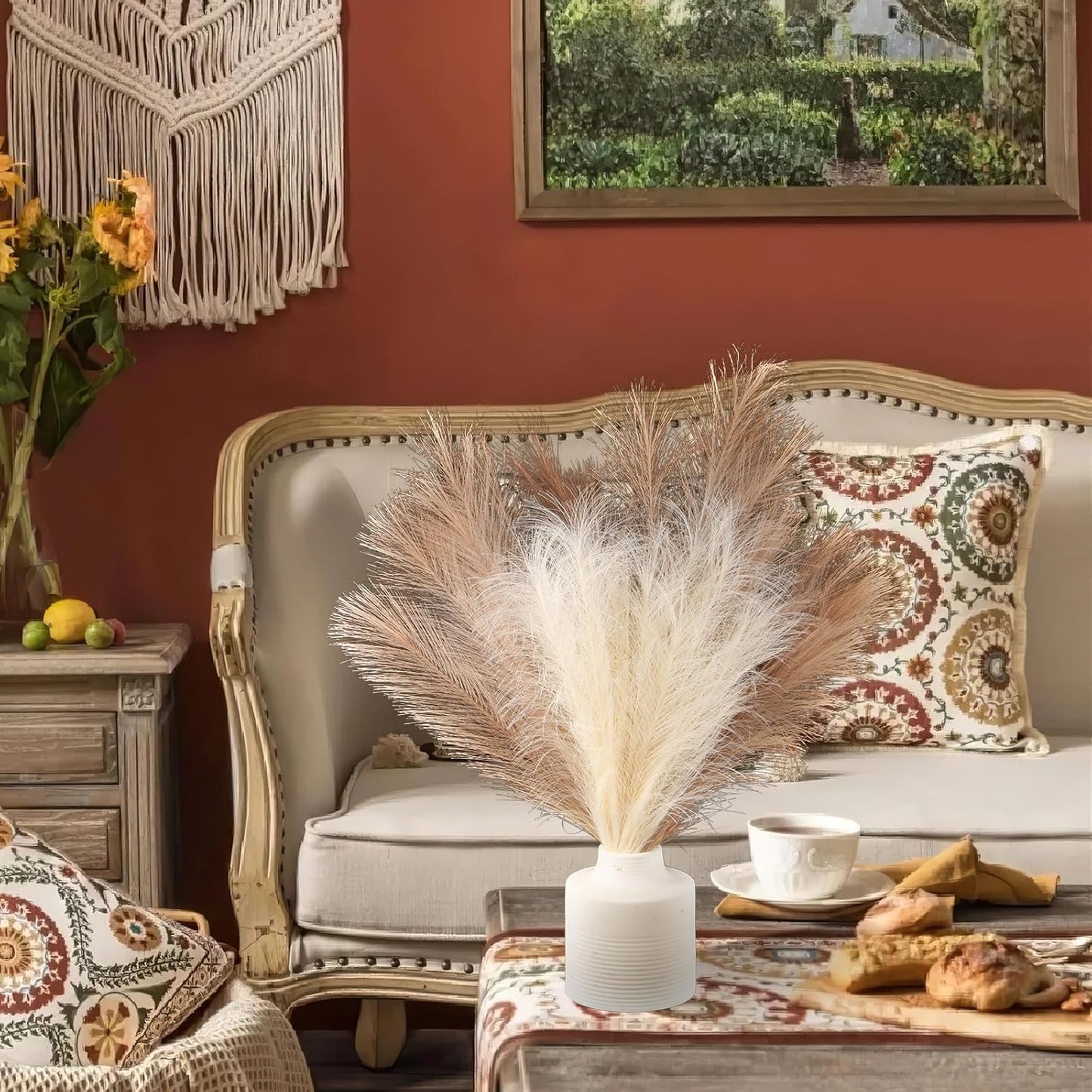 Pampas Grass in Beige and Coffee