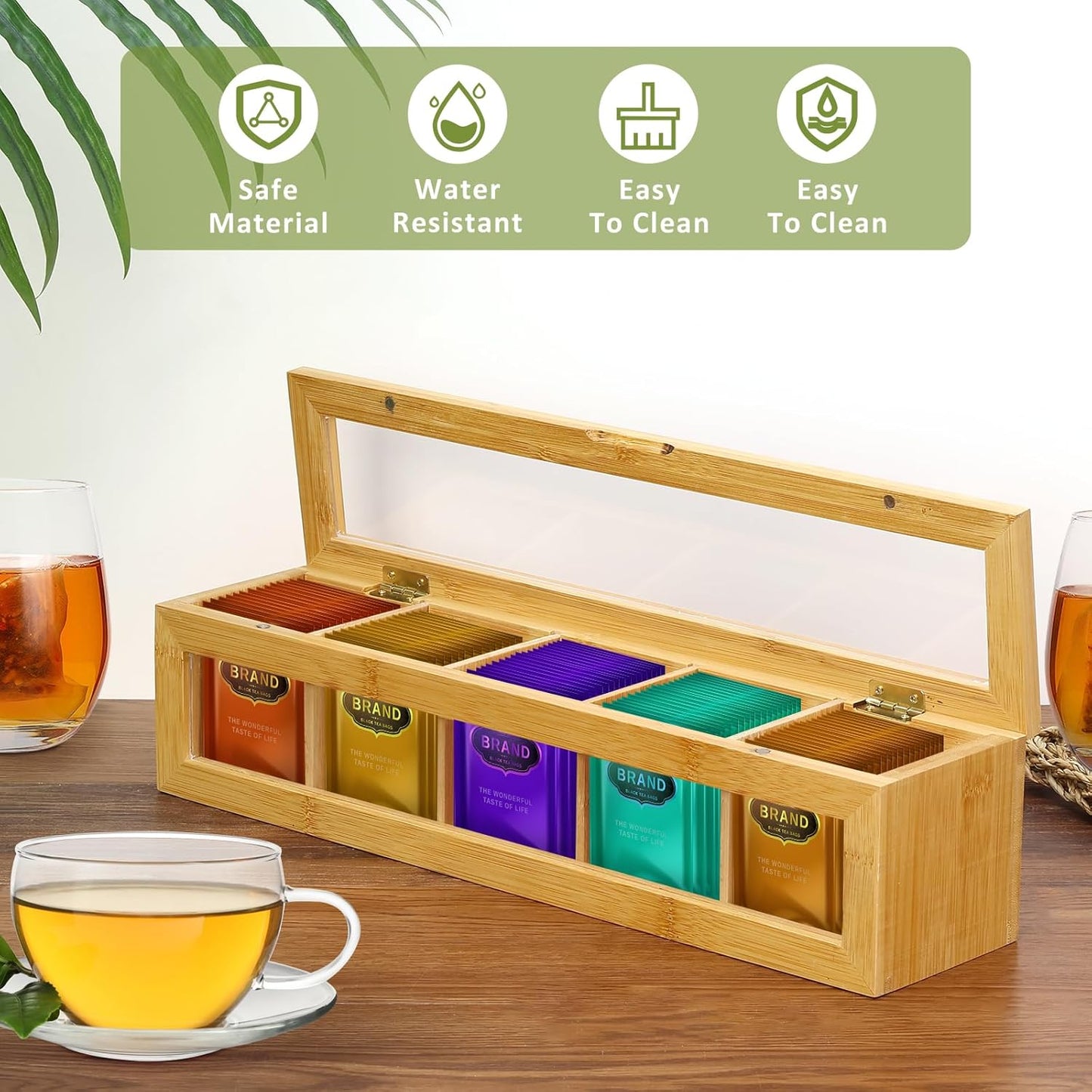 Bamboo Tea Bag Organizer