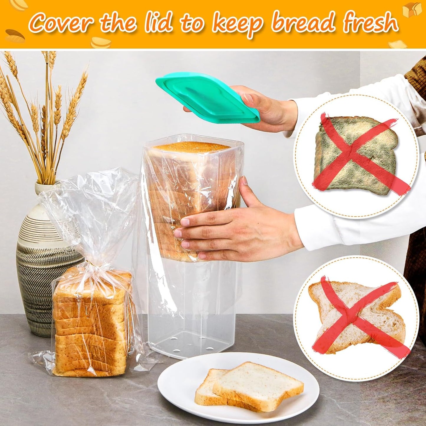 Bread Container with Green Lid