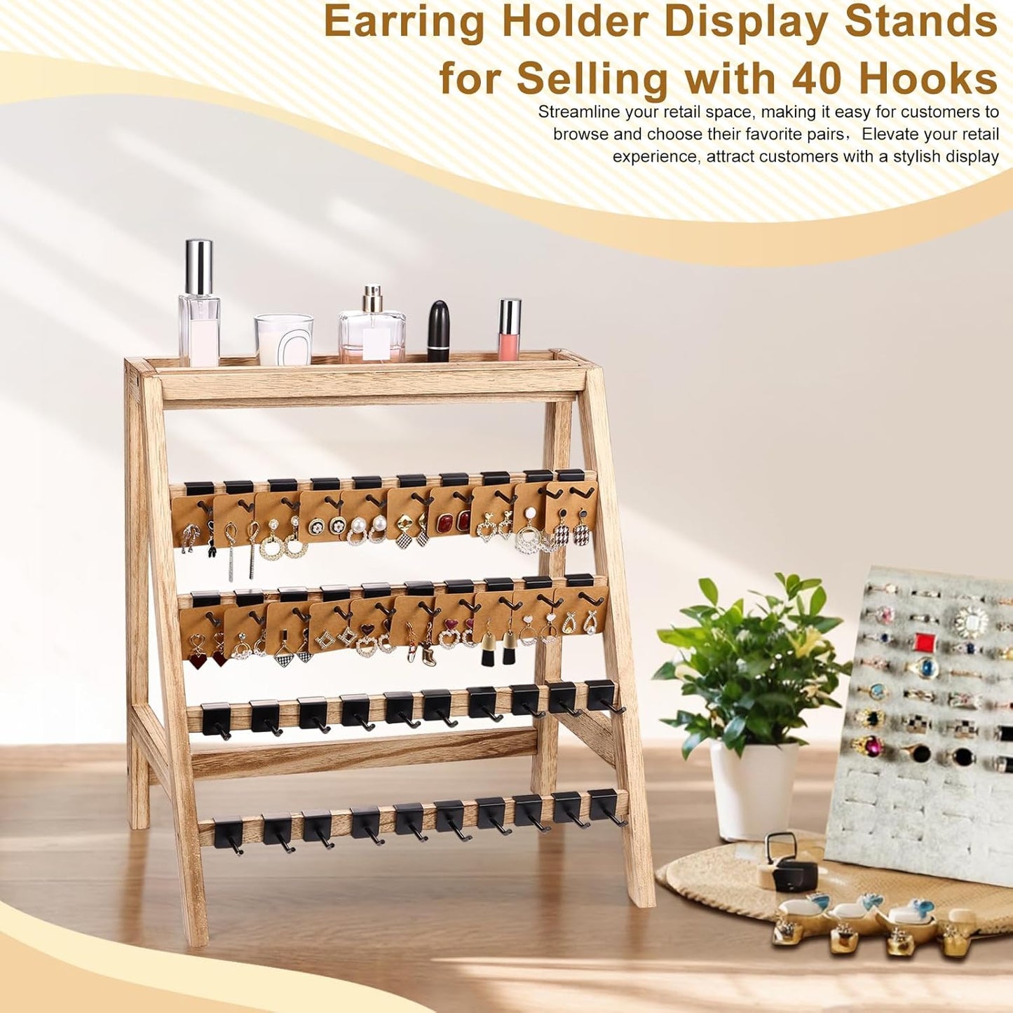 Wooden Earring Display Stands