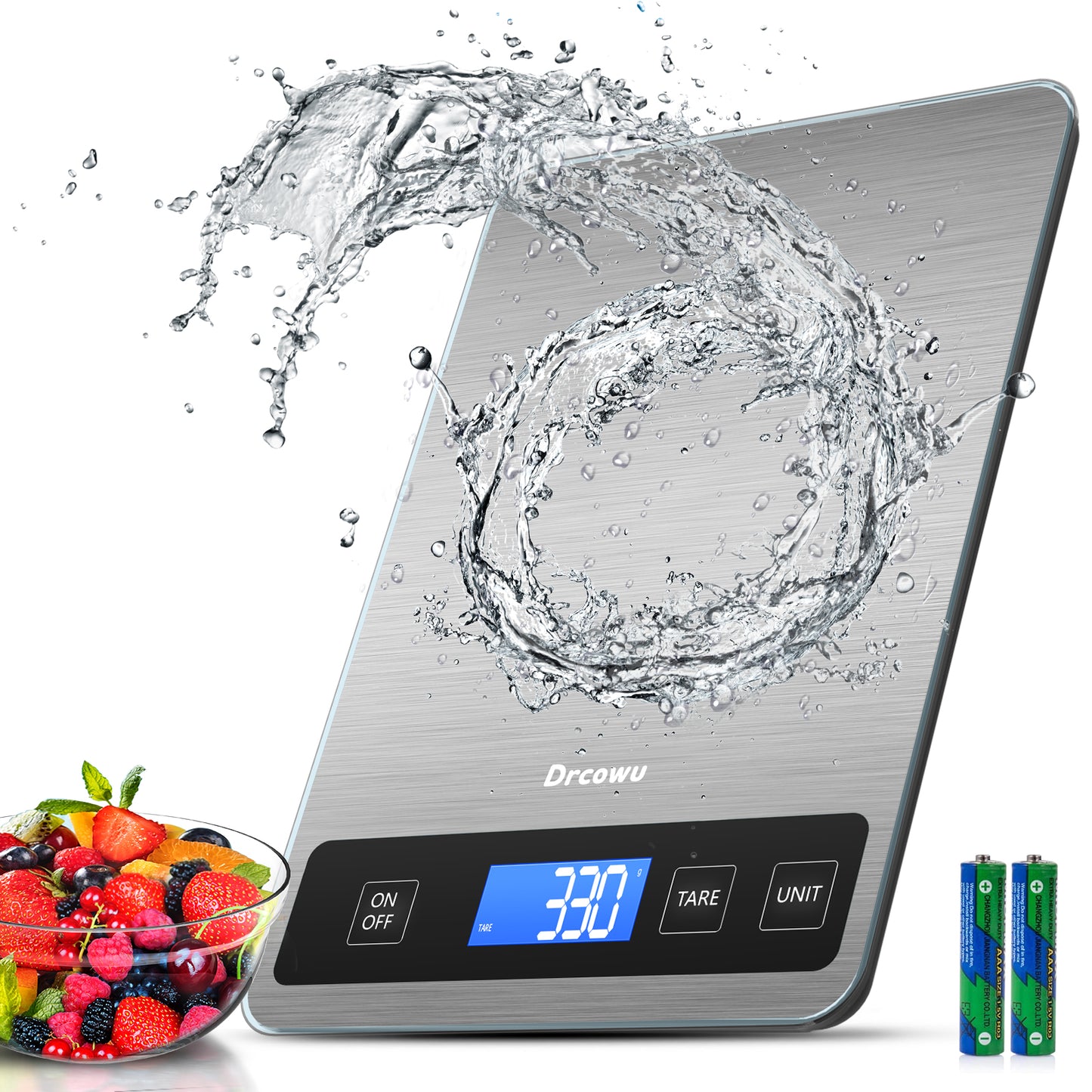 Drcowu 15kg Kitchen Scales in Silver