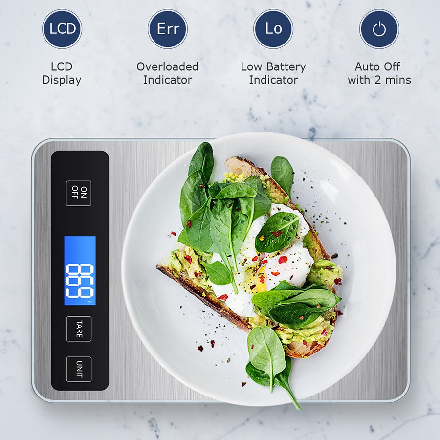 Drcowu 15kg Kitchen Scales in Silver